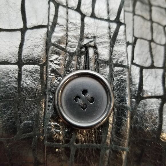 Neiman Marcus Women's Black Embossed Leather Jacket Size L Large - Picture 6 of 7